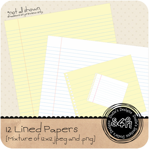 Lined Paper - Notebook Style - {PU} {S4H} - Freebie